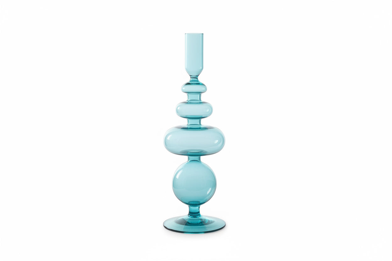 Candelabro Blue Vidrio Soplado