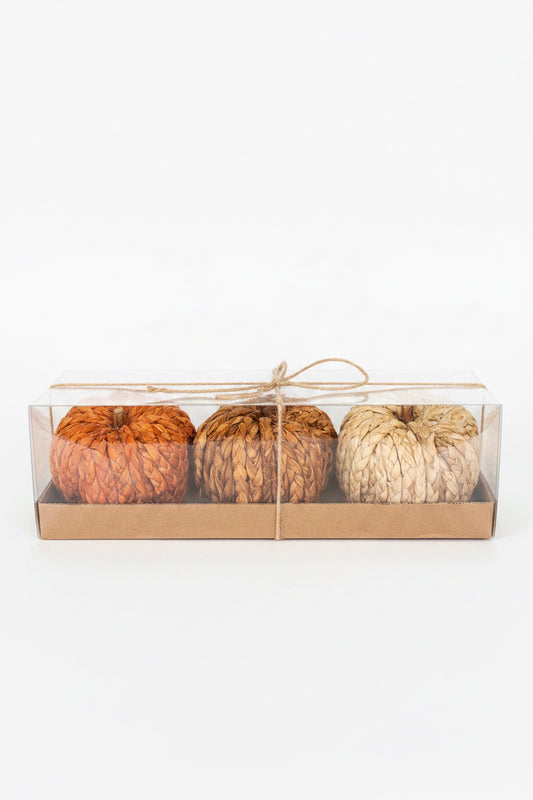 Set 3 calabazas de mimbre