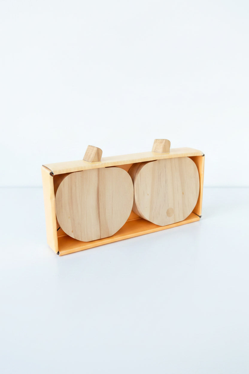 Set 2 calabazas madera