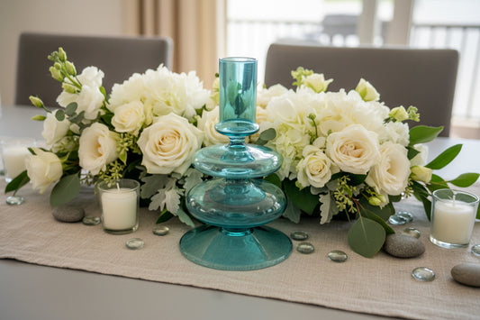 Candelabro Blue Vidrio Soplado