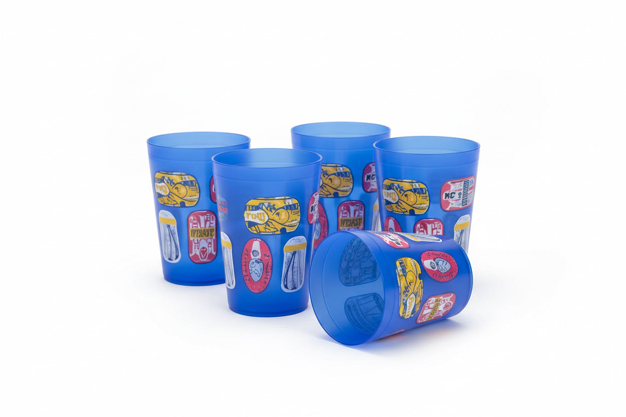Set 12 Vasos Sardinas Azules