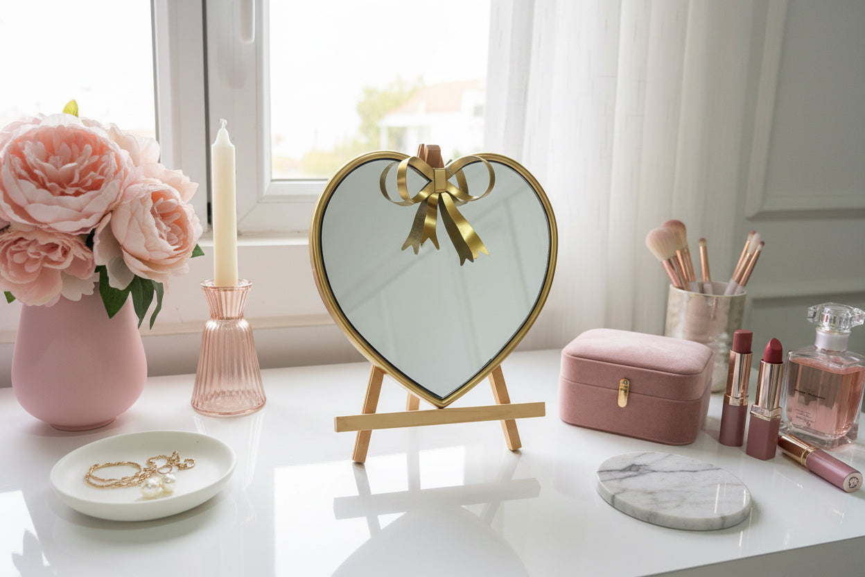 Espejo Corazón Dorado