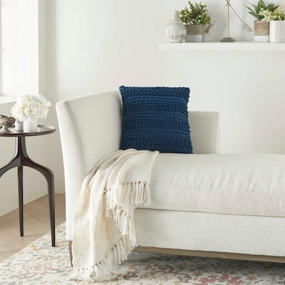 Cojín Azul Trenzado