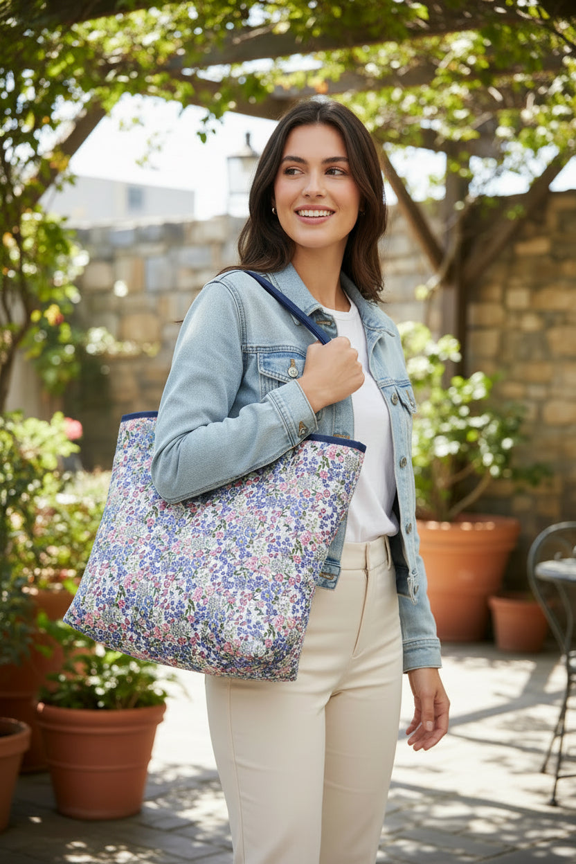 Bolso Floreado Azul