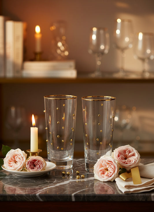 Vasos Piedritas Doradas