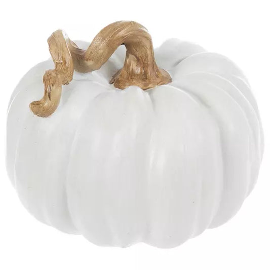Calabaza Blanca Cerámica Tallada