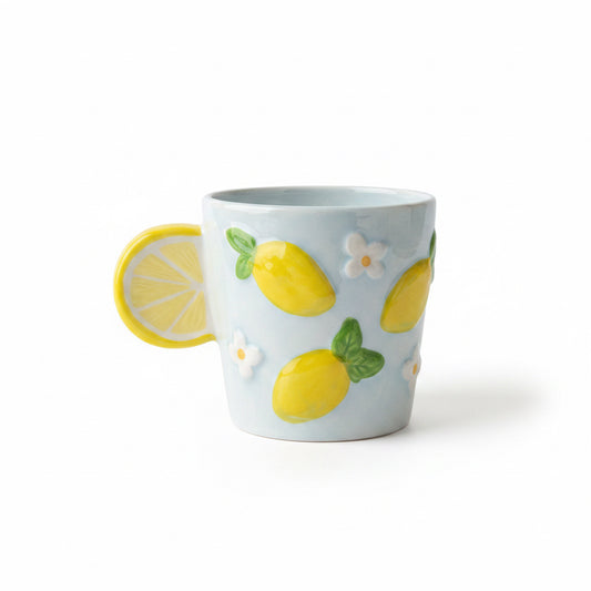Taza azul limones