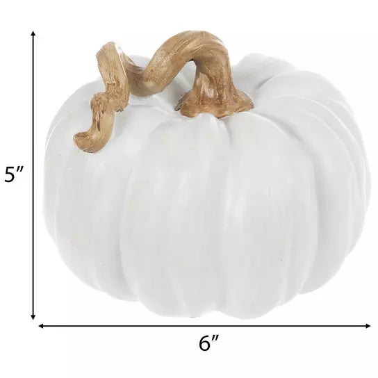 Calabaza Blanca Cerámica Tallada