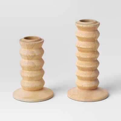 Set 2 Candelabros Madera