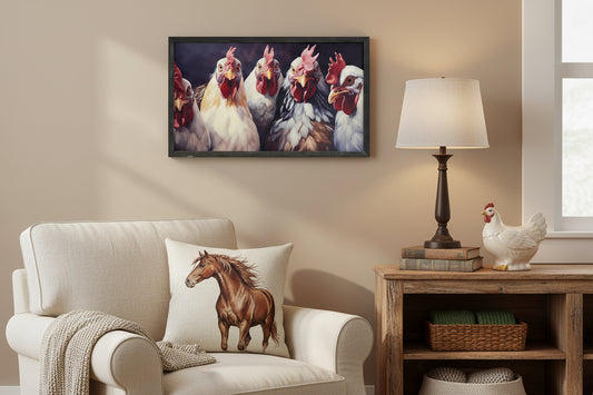 Cuadro Gallos Observadores