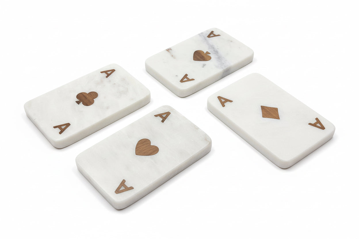 Set 4 Vaseras Carta Marmol