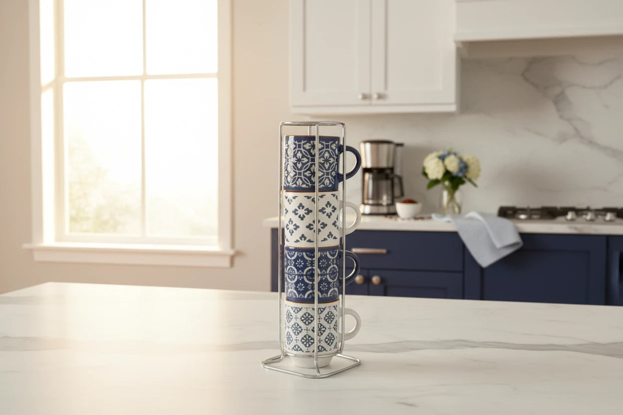 Set 4 Mini Tazas Azul