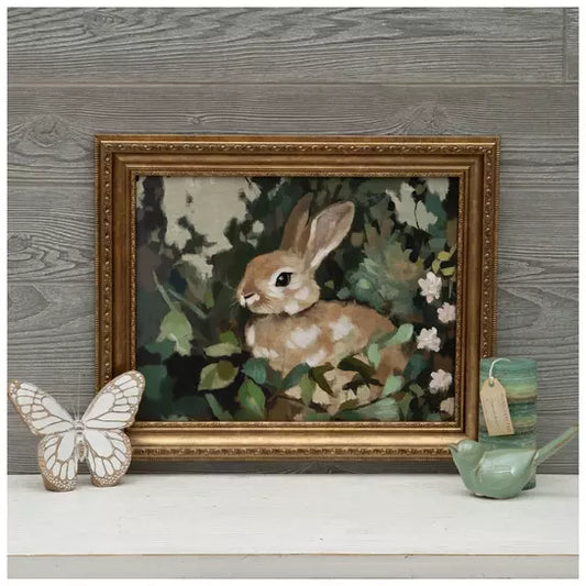 Cuadro Conejo Marco Dorado
