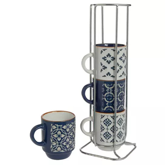 Set 4 Mini Tazas Azul