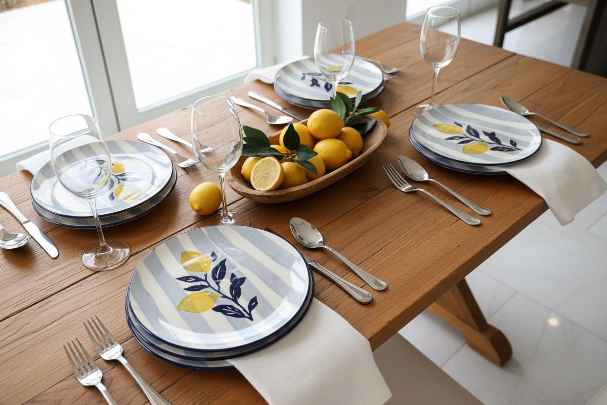 Set 4 Platos Azul Lemon